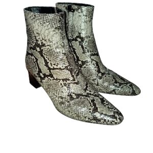 Vince Snakeskin Pattern Ankle Boots Size 6